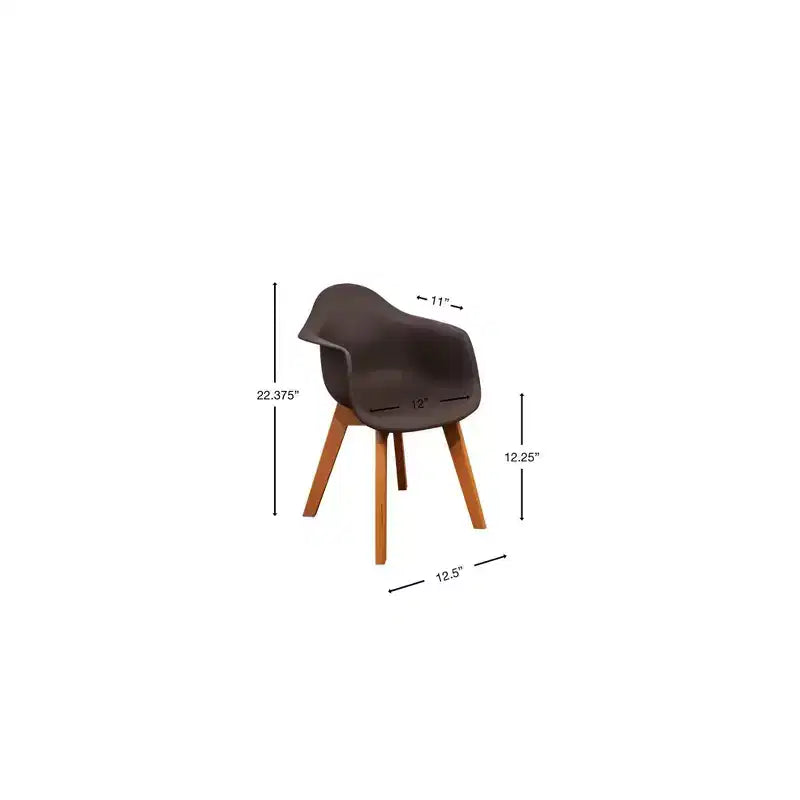 Set di 2 sedie per bambini con seduta in plastica moderna e gambe in faggio rosa