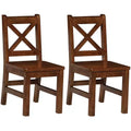 eHemco Solid Hard Wood X Back Kids Chair, Set of 2