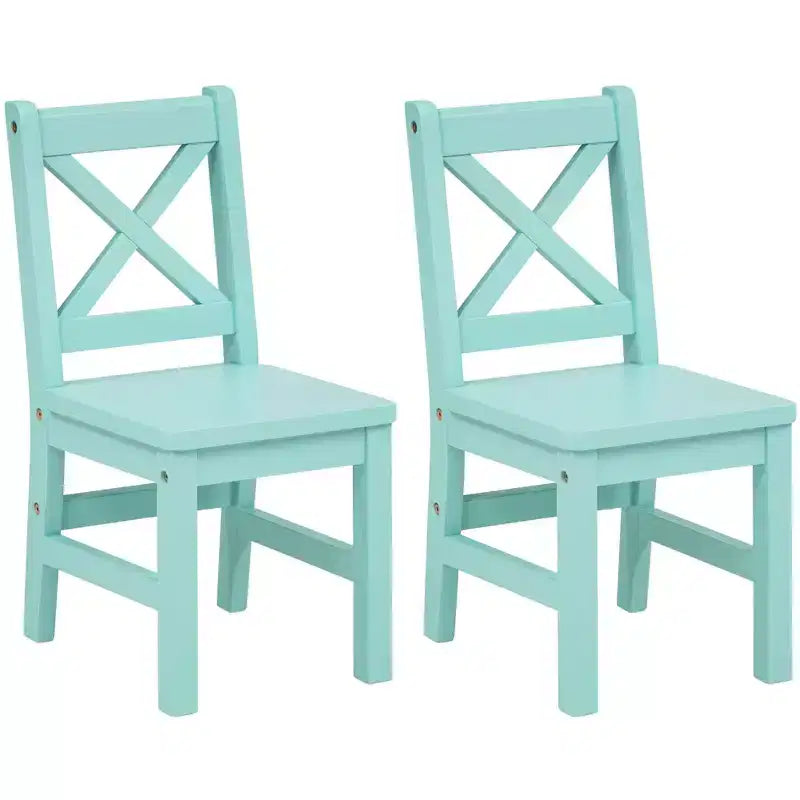 eHemco Sedie per Bambini con Schienale a X in Legno Massiccio, Set da 2