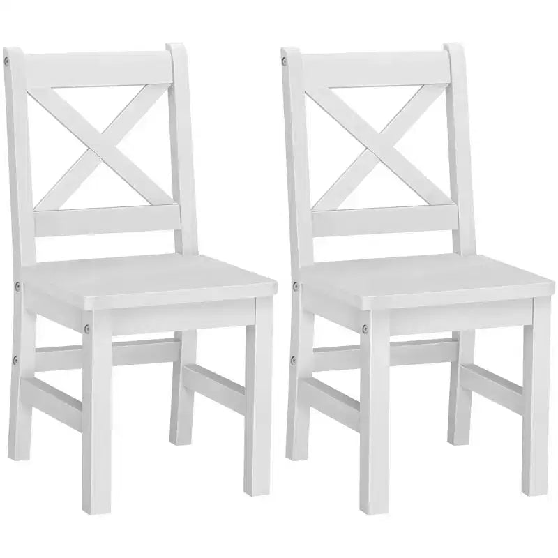 eHemco Sedie per Bambini con Schienale a X in Legno Massiccio, Set da 2