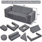 Divano da Gioco per Bambini, Set di Mobili Componibili per Bambini da 22 Pezzi, Mobili Creativi per Sala Giochi per Bambini