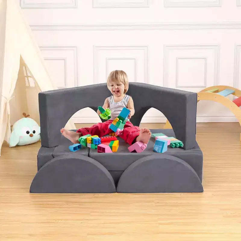 Divano per bambini, divano gioco per neonati - Set da gioco multifunzionale convertibile per sala giochi e cameretta