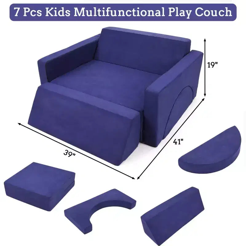 Divano per bambini, divano gioco per neonati - Set da gioco multifunzionale convertibile per sala giochi e cameretta