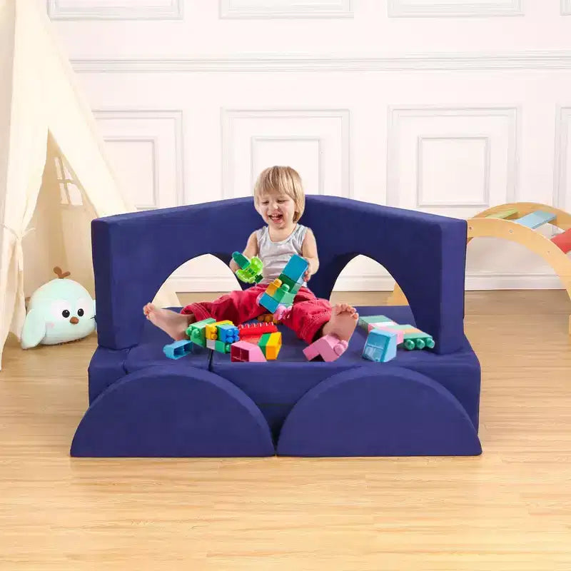 Divano per bambini, divano gioco per neonati - Set da gioco multifunzionale convertibile per sala giochi e cameretta