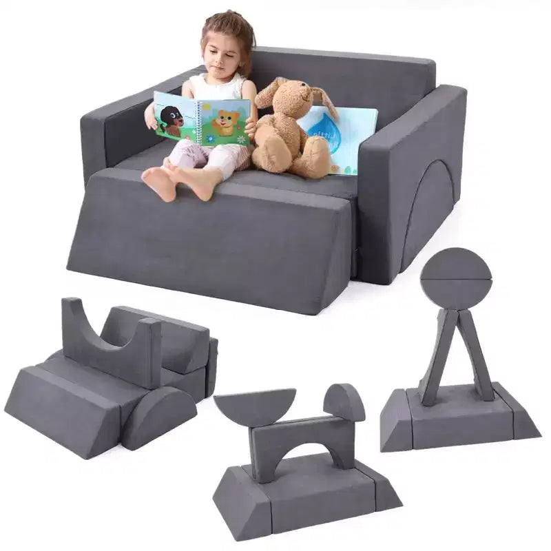 Divano per bambini, divano gioco per neonati - Set da gioco multifunzionale convertibile per sala giochi e cameretta