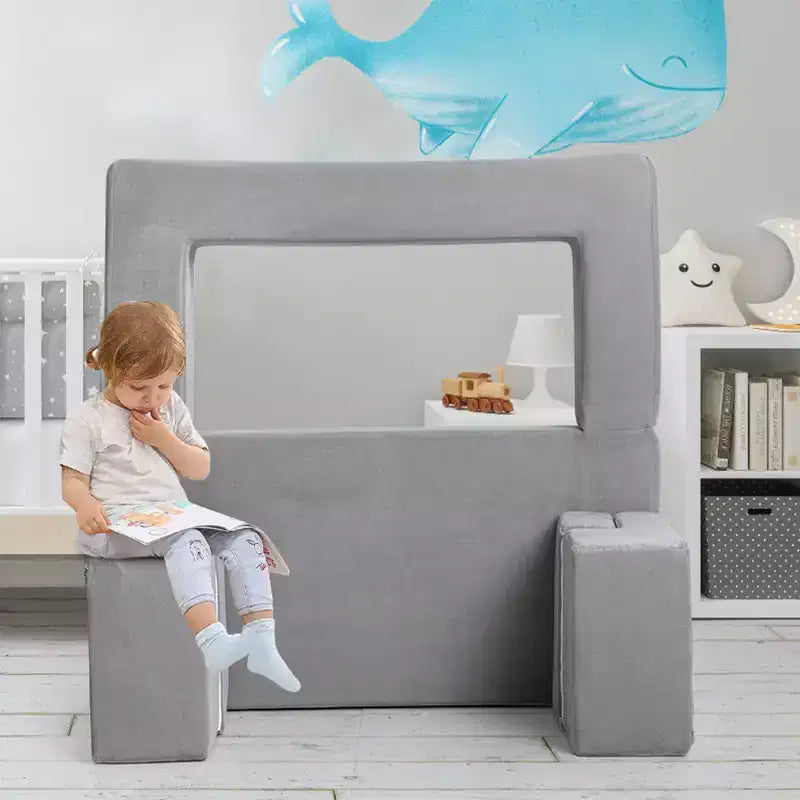 Divano per bambini, Divano da pavimento per neonati, Divano da gioco per bambini per mobili da sala giochi, Divano componibile per bambini, Cuscino convertibile in schiuma e da pavimento