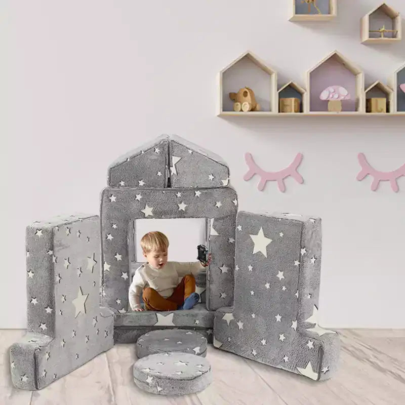 Divano per bambini, Divano da pavimento per neonati, Divano da gioco per bambini per mobili da sala giochi, Divano componibile per bambini, Cuscino convertibile in schiuma e da pavimento