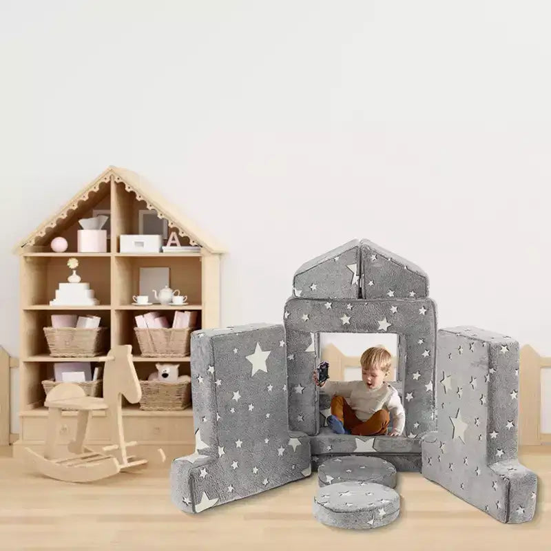 Divano per bambini, Divano da pavimento per neonati, Divano da gioco per bambini per mobili da sala giochi, Divano componibile per bambini, Cuscino convertibile in schiuma e da pavimento