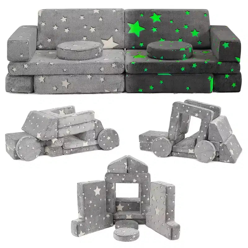 Divano per bambini, Divano da pavimento per neonati, Divano da gioco per bambini per mobili da sala giochi, Divano componibile per bambini, Cuscino convertibile in schiuma e da pavimento