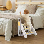 Sgabello Regolabile a 3 Gradini per Bambini, Sgabello Pieghevole per Bambini, con Maniglie, Cuscinetti Antiscivolo, per l'Addestramento al Vasino, per il Lavandino del Bagno