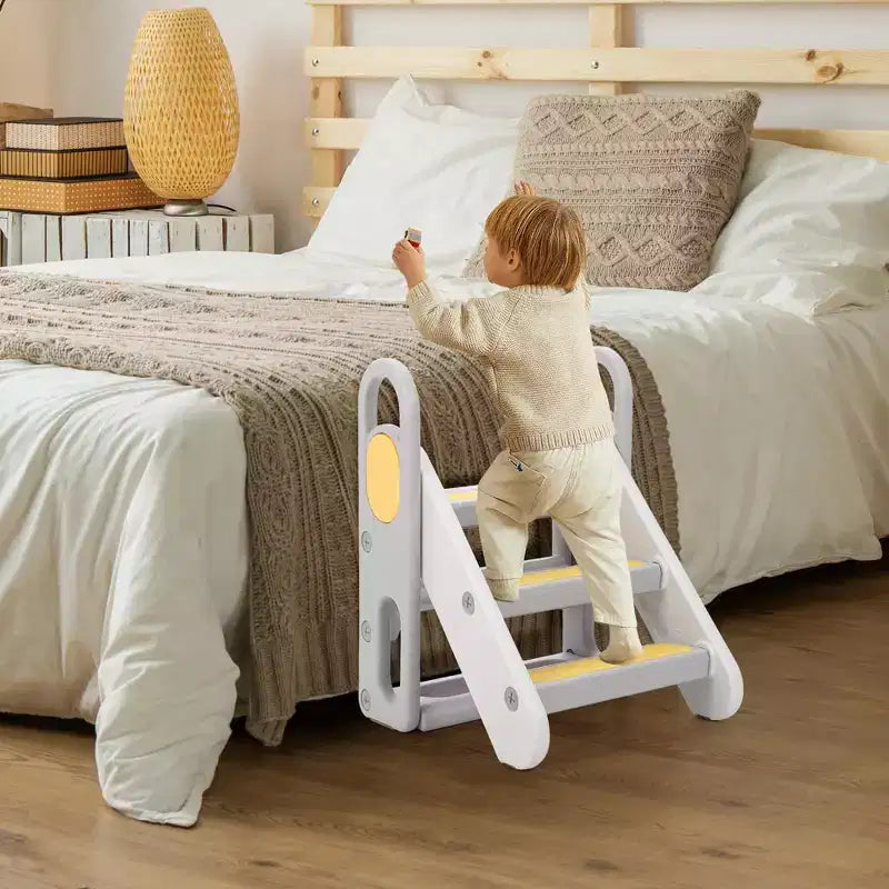 Sgabello Regolabile a 3 Gradini per Bambini, Sgabello Pieghevole per Bambini, con Maniglie, Cuscinetti Antiscivolo, per l'Addestramento al Vasino, per il Lavandino del Bagno