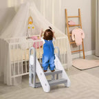 Sgabello Regolabile a 3 Gradini per Bambini, Sgabello Pieghevole per Bambini, con Maniglie, Cuscinetti Antiscivolo, per l'Addestramento al Vasino, per il Lavandino del Bagno