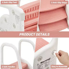 Sgabello per bambini con maniglie, Sgabello a 3 gradini regolabile per bambini con design antiscivolo, Sgabello in plastica per stare in piedi, per bagno, lavandino