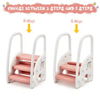 Sgabello per bambini con maniglie, Sgabello a 3 gradini regolabile per bambini con design antiscivolo, Sgabello in plastica per stare in piedi, per bagno, lavandino
