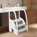Sgabello per bambini con maniglie, Sgabello a 3 gradini regolabile per bambini con design antiscivolo, Sgabello in plastica per stare in piedi, per bagno, lavandino