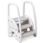 Kids Step Stool with Handles, Adjustable Toddler 3-Step Stool with Non-Slip Design, Plastic Stepping Standing Stool Helper, for Bathroom, Sink
