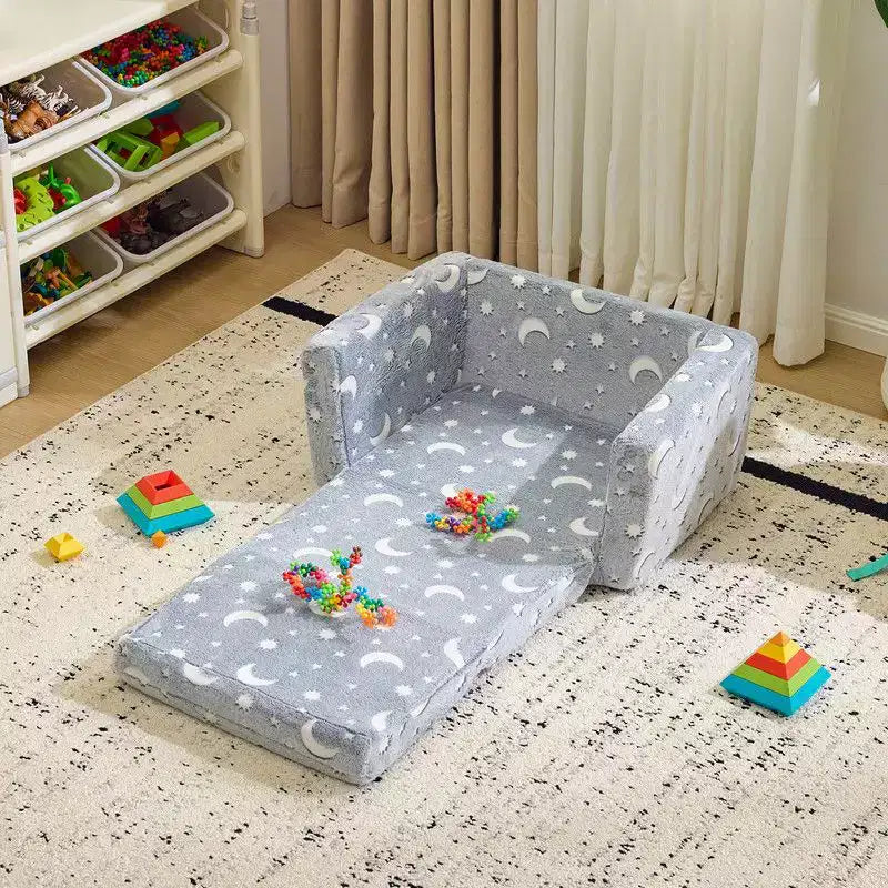 Divanetto Letto Singolo Pieghevole per Bambini in Spugna Intera con Funzione Luminosa - Pezzo Unico