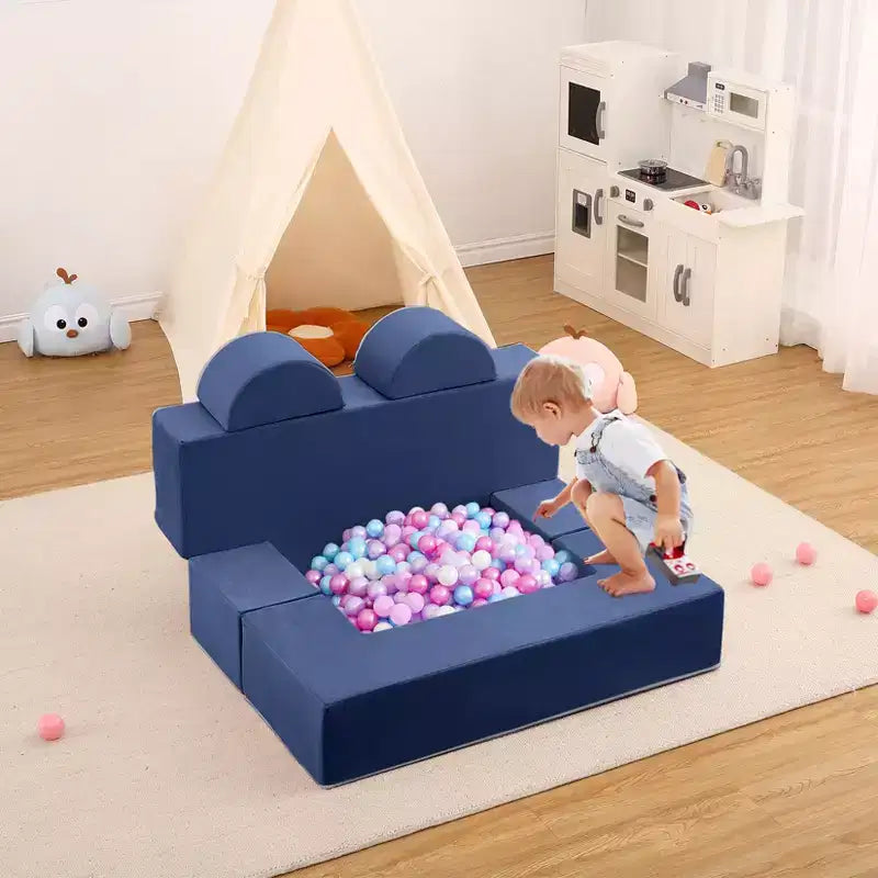 Divano per bambini per neonati, in schiuma con cuscini rimovibili, divano morbido convertibile per leggere, giocare e dormire