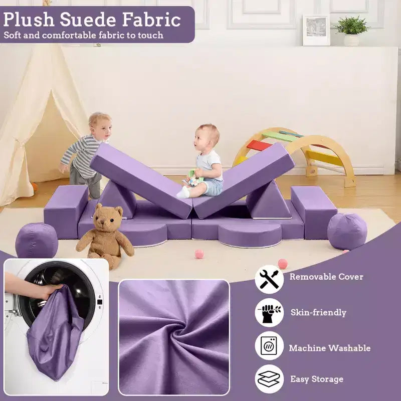 Divano Sezionale per Bambini 12 Pezzi per Sala Giochi e Camera da Letto