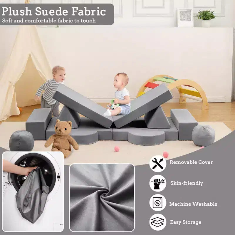 Divano Sezionale per Bambini 12 Pezzi per Sala Giochi e Camera da Letto