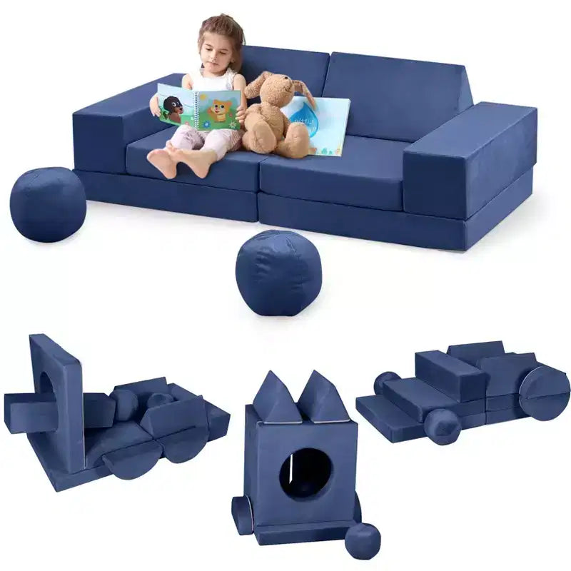 Divano Sezionale per Bambini 12 Pezzi per Sala Giochi e Camera da Letto