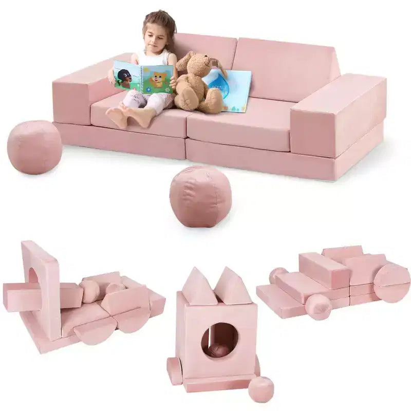 Divano Sezionale per Bambini 12 Pezzi per Sala Giochi e Camera da Letto