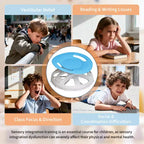Sedia Girevole Sensoriale per Bambini, Sedia Rotante con Maniglia di Sicurezza e Base Antiscivolo, Sedia per l'Allenamento dell'Equilibrio per la Coordinazione e la Concentrazione