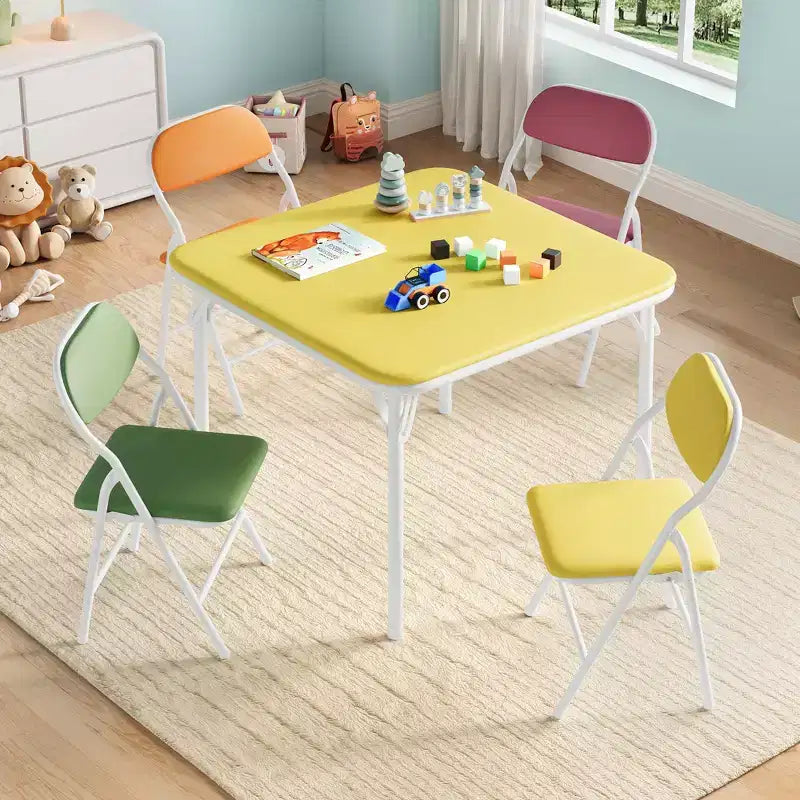 Set di 5 Tavolo e Sedie Pieghevoli per Bambini, Set di Tavolo e Sedie per Attività per Neonati e Bambini per Sala da Pranzo, Asili Nido, Aule