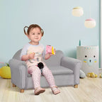 Divano ergonomico in schiuma per bambini con contenitore porta-giocattoli interno, divanetto per bambini in velluto con braccioli morbidi, mobili lounge per bambini