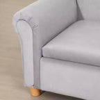 Divano ergonomico in schiuma per bambini con contenitore porta-giocattoli interno, divanetto per bambini in velluto con braccioli morbidi, mobili lounge per bambini