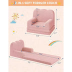 Poltrona convertibile 2 in 1 per bambini, in morbido pile Teddy, si apre per diventare una chaise longue o un letto, perfetta per la sala giochi, la cameretta o come regalo di compleanno
