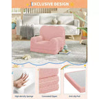 Poltrona convertibile 2 in 1 per bambini, in morbido pile Teddy, si apre per diventare una chaise longue o un letto, perfetta per la sala giochi, la cameretta o come regalo di compleanno