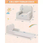 Poltrona convertibile 2 in 1 per bambini, in morbido pile Teddy, si apre per diventare una chaise longue o un letto, perfetta per la sala giochi, la cameretta o come regalo di compleanno
