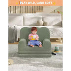 Poltrona convertibile 2 in 1 per bambini, in morbido pile Teddy, si apre per diventare una chaise longue o un letto, perfetta per la sala giochi, la cameretta o come regalo di compleanno