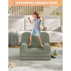 Poltrona convertibile 2 in 1 per bambini, in morbido pile Teddy, si apre per diventare una chaise longue o un letto, perfetta per la sala giochi, la cameretta o come regalo di compleanno