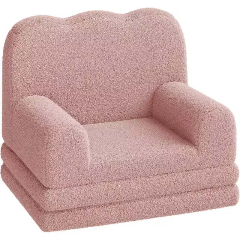 Poltrona convertibile 2 in 1 per bambini, in morbido pile Teddy, si apre per diventare una chaise longue o un letto, perfetta per la sala giochi, la cameretta o come regalo di compleanno