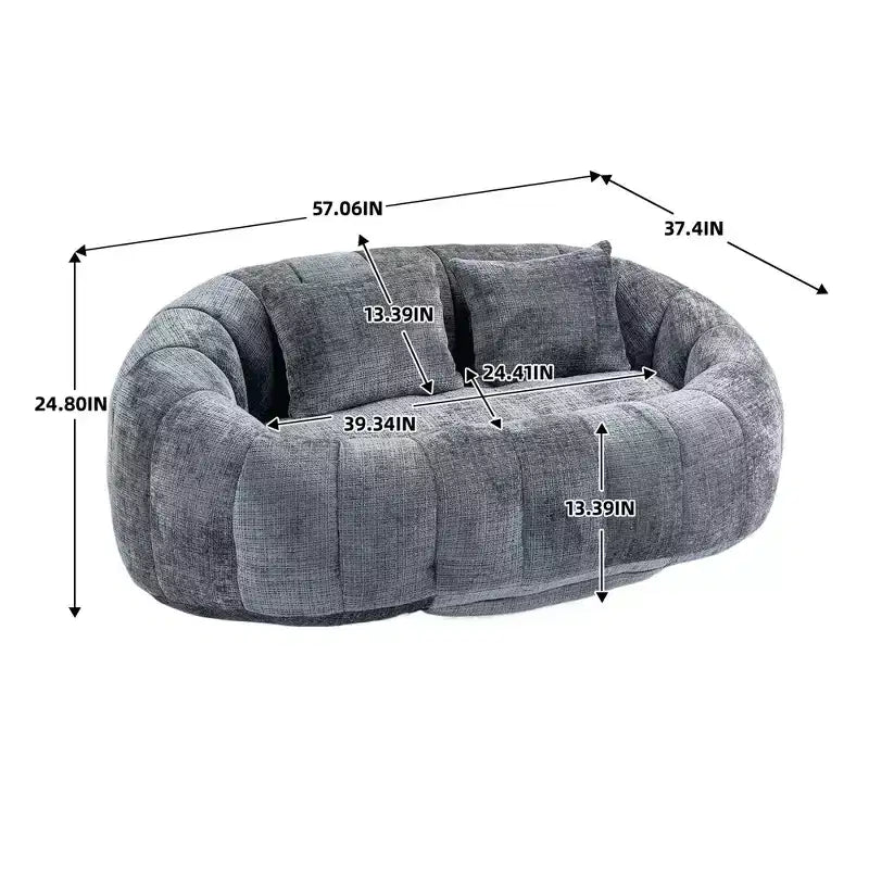 Poltrona Sacco con Schienale Alto, Divano da Pavimento Resistente per il Supporto di Tutto il Corpo, Comoda Poltrona Pigra per Adulti e Bambini in Soggiorno