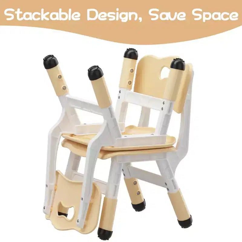 Sedia per bambini (confezione da 2), sedia per bambini in plastica regolabile in altezza a 3 livelli (età 2-6 anni) - Ideale per uso domestico, in classe e all'asilo