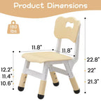 Sedia per bambini (confezione da 2), sedia per bambini in plastica regolabile in altezza a 3 livelli (età 2-6 anni) - Ideale per uso domestico, in classe e all'asilo