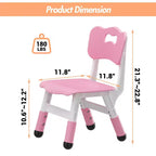 Sedia per bambini (confezione da 2), sedia per bambini in plastica regolabile in altezza a 3 livelli (età 2-6 anni) - Ideale per uso domestico, in classe e all'asilo