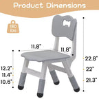 Sedia per bambini (confezione da 2), sedia per bambini in plastica regolabile in altezza a 3 livelli (età 2-6 anni) - Ideale per uso domestico, in classe e all'asilo