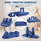 Divano per bambini da 22 pezzi, divano in schiuma convertibile per camera da letto e sala giochi, divano a 2 posti creativo, comodo e personalizzabile