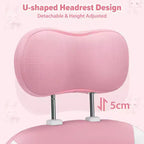 Sedia Gaming a Forma di Coniglio per Bambini con Cuscino Massaggiante e Poggiapiedi, Regolabile ed Ergonomica, Design Carino Kawaii per Fascia d'Età 8-14