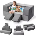 Toddler Kids Foam Play Couch - Convertible Soft Sofa Set with Detachable Washable Cover, Safe Non-Toxic Foam for Reading Playing Sleeping