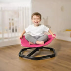 Sedia Girevole per Bambini, Capacità 100 kg, Sedia Girevole Sensoriale a Forma di Elefante con Base Metallica Antiscivolo, Seggiolino Girevole per Bambini, Rosso