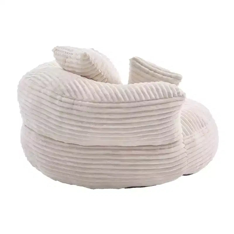 Divano sacco per adulti e bambini, poltrona sacco oversize in velluto a coste con 3 cuscini e braccioli per soggiorno, camera da letto - ModernLuxe
