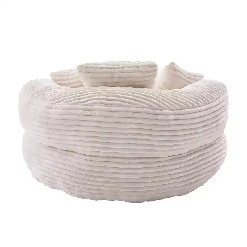 Divano sacco per adulti e bambini, poltrona sacco oversize in velluto a coste con 3 cuscini e braccioli per soggiorno, camera da letto - ModernLuxe