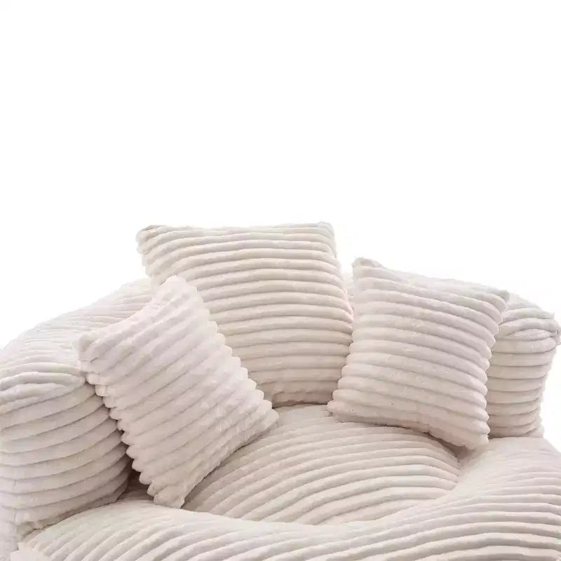 Divano sacco per adulti e bambini, poltrona sacco oversize in velluto a coste con 3 cuscini e braccioli per soggiorno, camera da letto - ModernLuxe