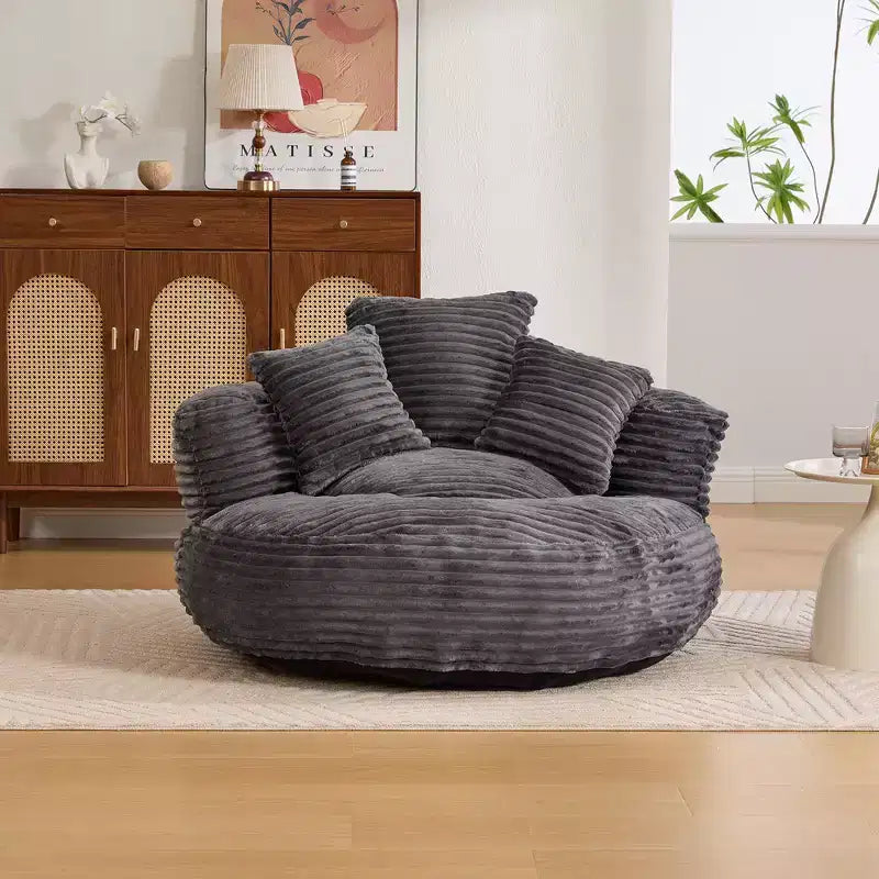Divano sacco per adulti e bambini, poltrona sacco oversize in velluto a coste con 3 cuscini e braccioli per soggiorno, camera da letto - ModernLuxe