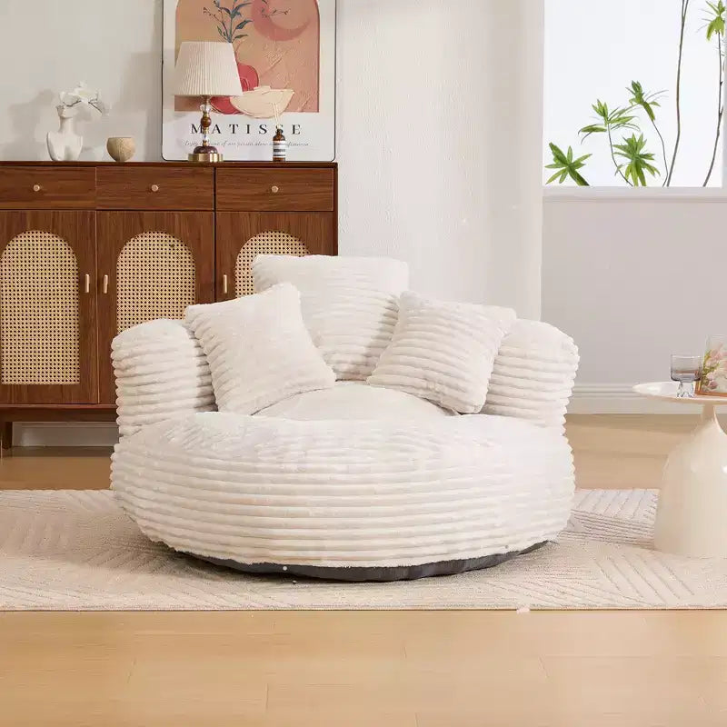 Divano sacco per adulti e bambini, poltrona sacco oversize in velluto a coste con 3 cuscini e braccioli per soggiorno, camera da letto - ModernLuxe